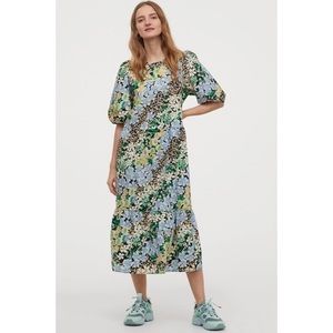[H&M] Floral Puff Sleeve Boho Midi Dress ASO Shea McGee